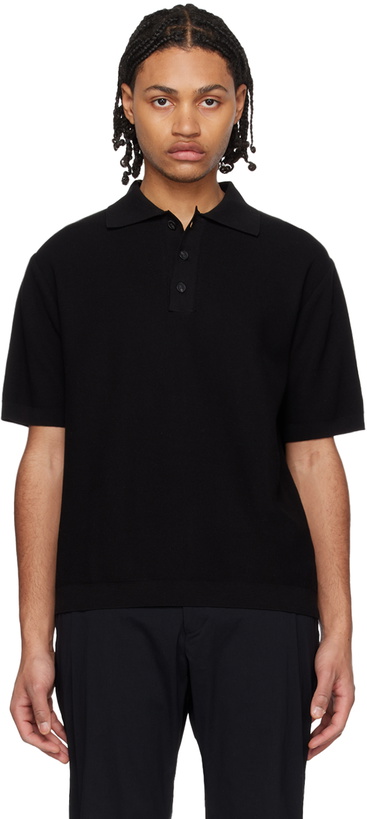 Photo: Solid Homme Black Three-Button Polo