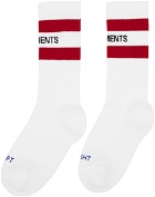 VETEMENTS White & Red Iconic Socks