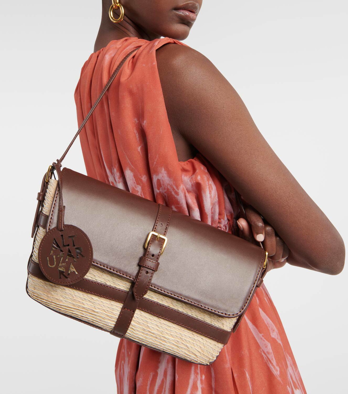 Altuzarra Watermill Small raffia shoulder bag