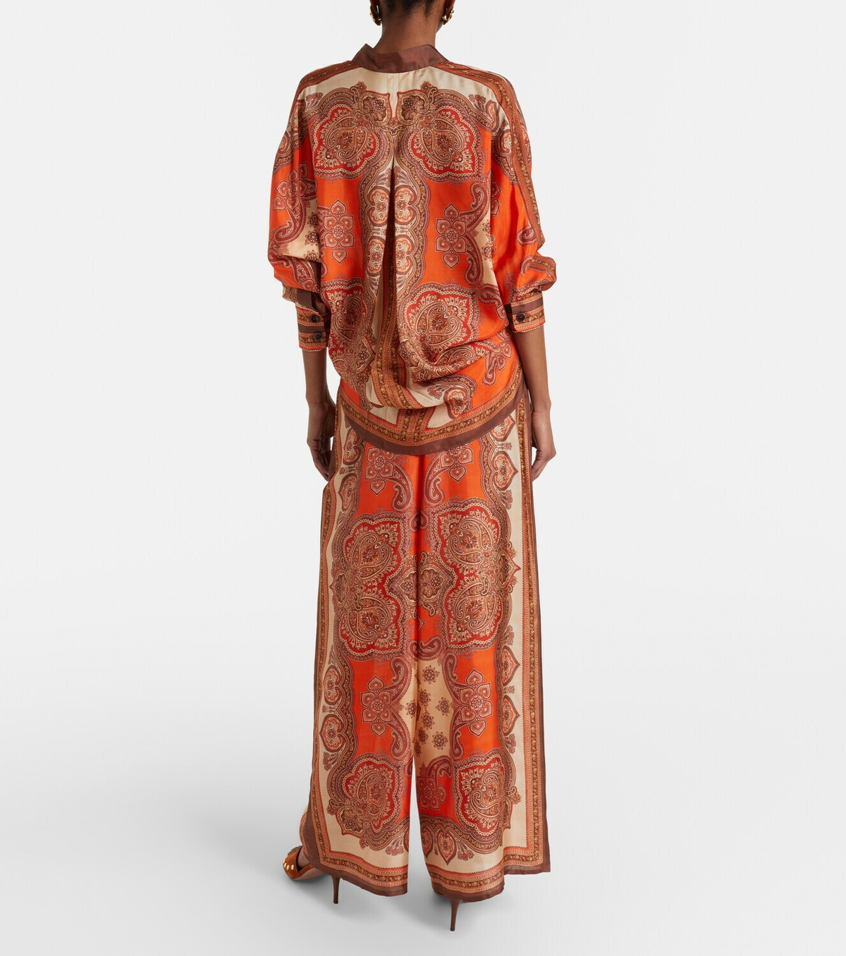 Zimmermann Mahon paisley silk palazzo pants