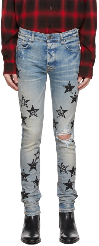 Photo: AMIRI Blue Bandana Star Jeans