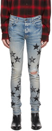 AMIRI Blue Bandana Star Jeans