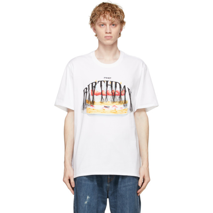 Doublet White Not Birthday Embroidery T-Shirt Doublet