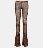 Jean Paul Gaultier x KNWLS printed jersey flared leggings