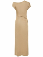 ALBERTA FERRETTI Draped Jersey & Lurex Midi Dress