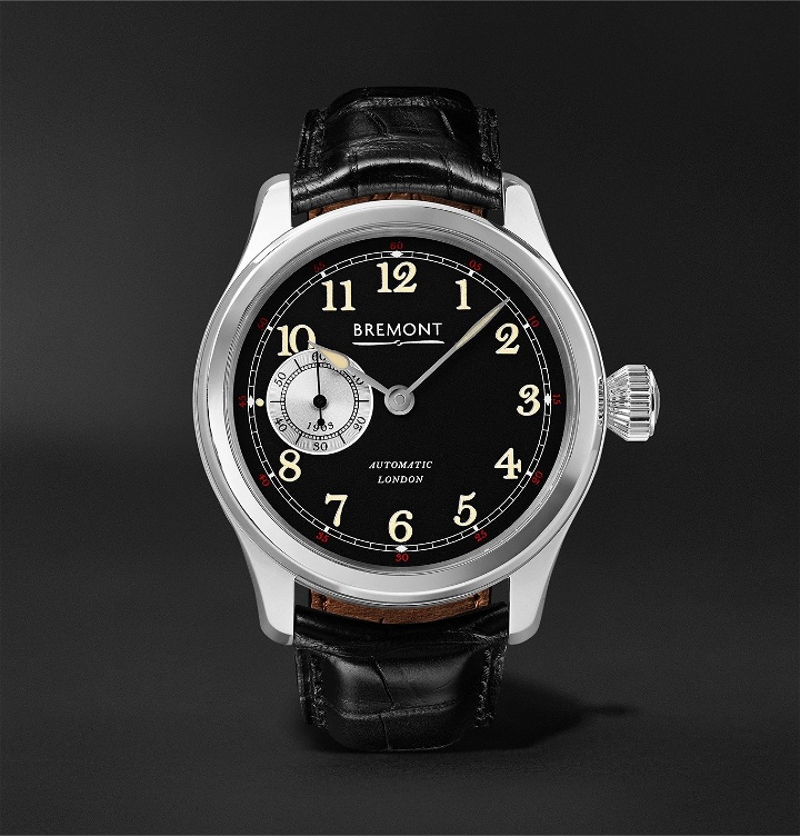 Photo: Bremont - Wright Flyer Limited Edition Automatic 43mm Stainless Steel and Leather Watch, Ref. No. WF-SS - Beige