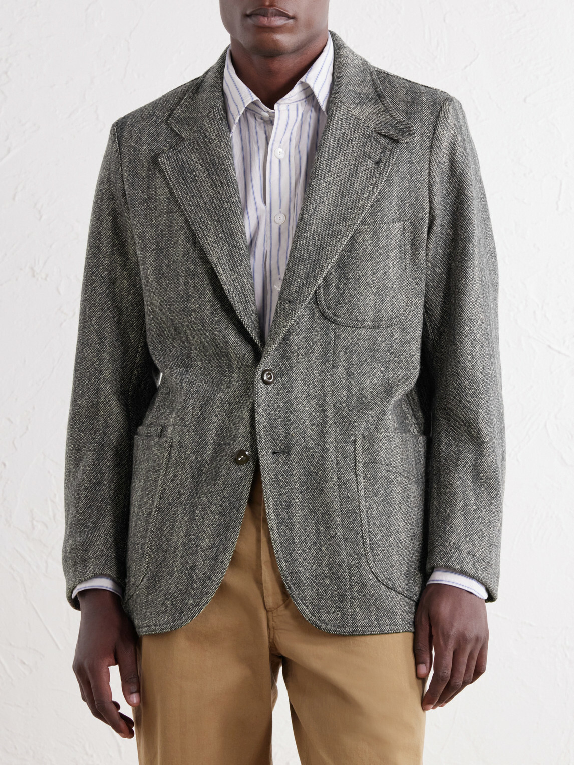 Drake's - Western Games Mélange Virgin Wool-Tweed Blazer - Gray