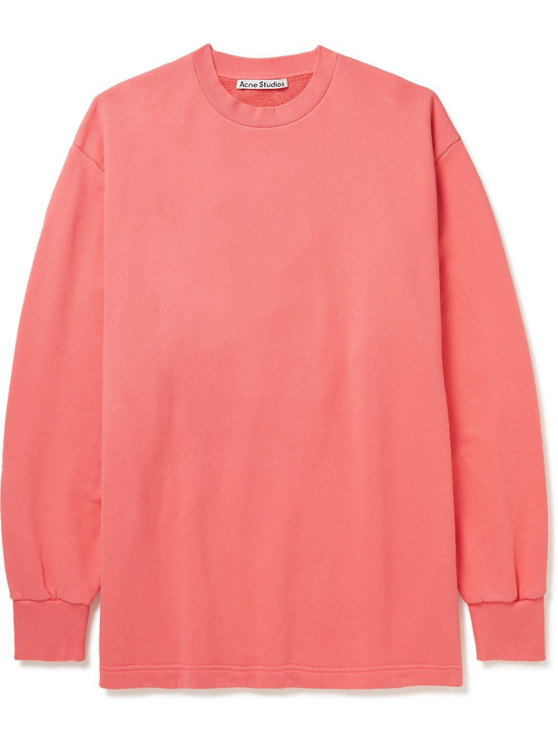 Photo: Acne Studios - Logo-Embroidered Organic Cotton-Jersey Sweatshirt - Pink