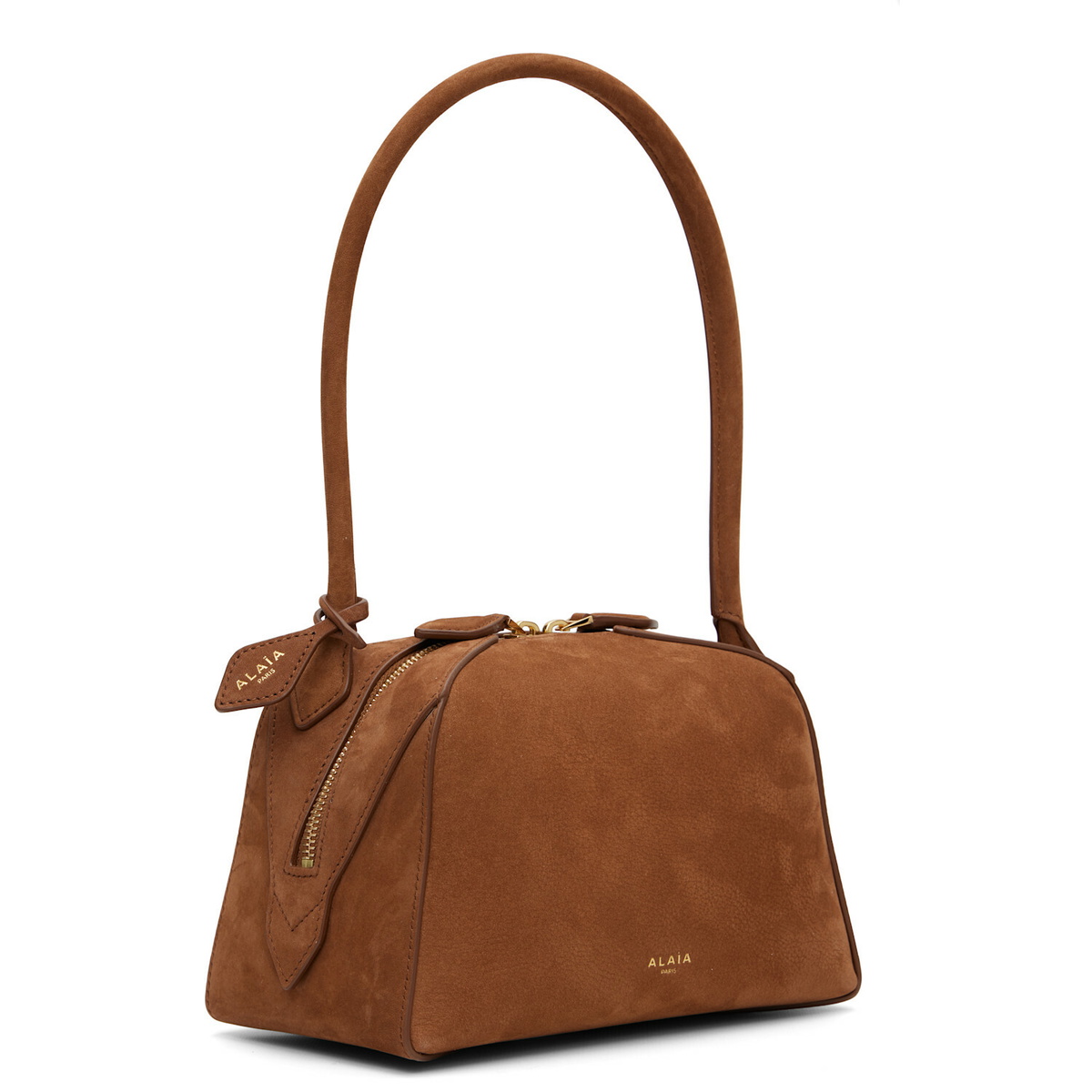 ALAÏA Brown 'Le Bouledogue' Small Nubuck Bag