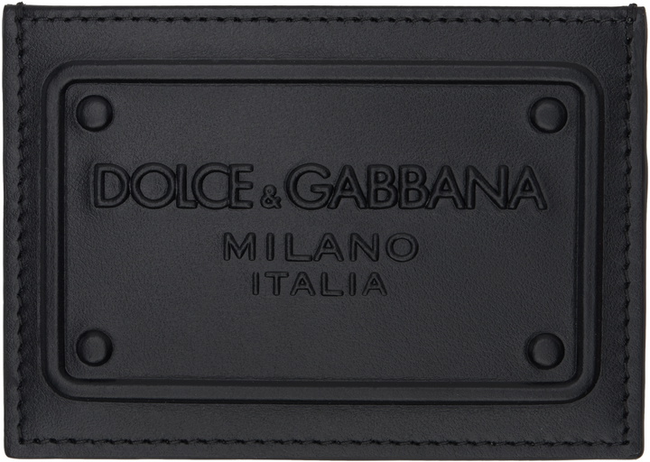Photo: Dolce&Gabbana Black Calfskin Raised Logo Card Holder