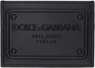 Dolce&Gabbana Black Calfskin Raised Logo Card Holder