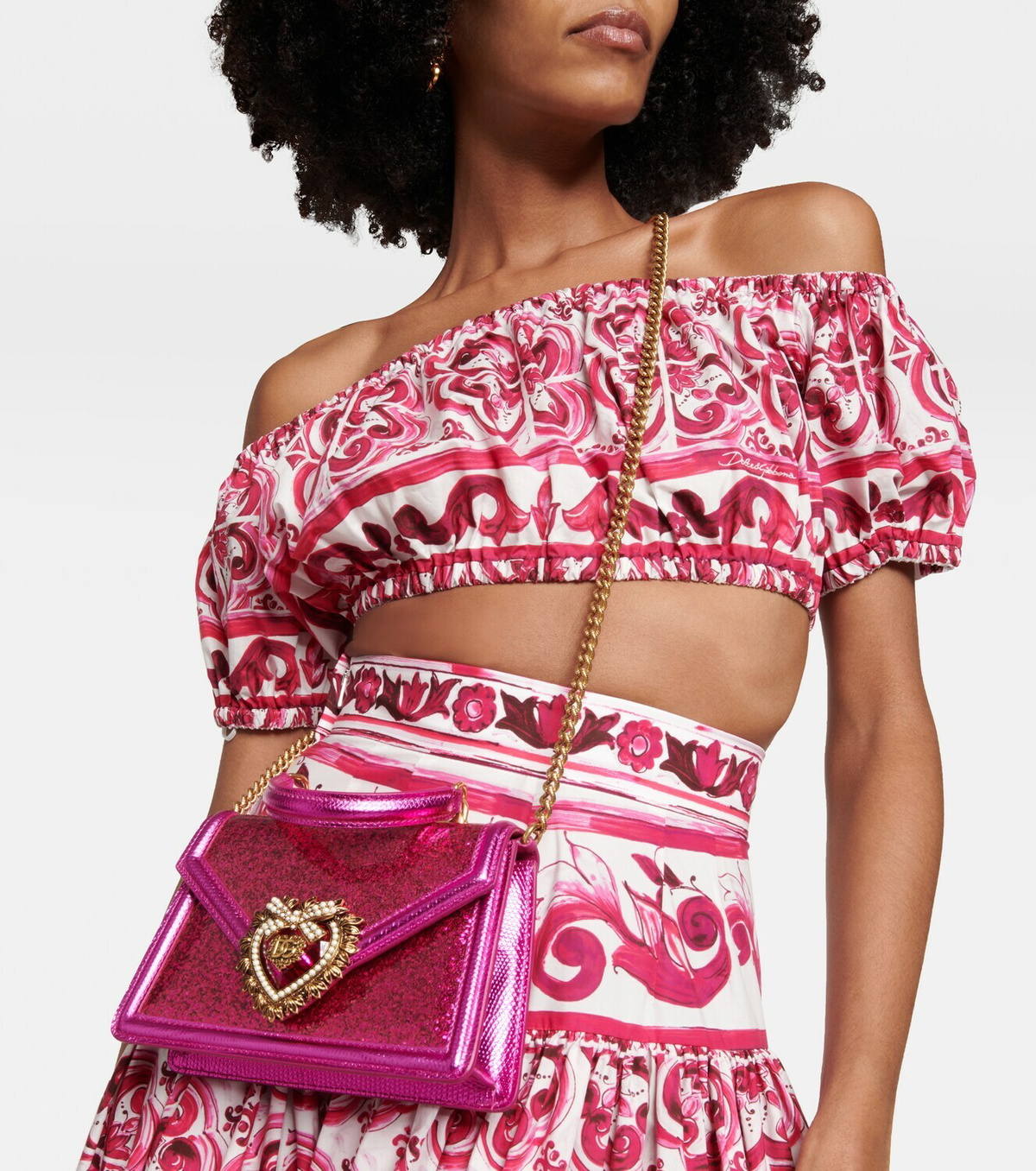 Dolce&Gabbana Devotion Small leather shoulder bag