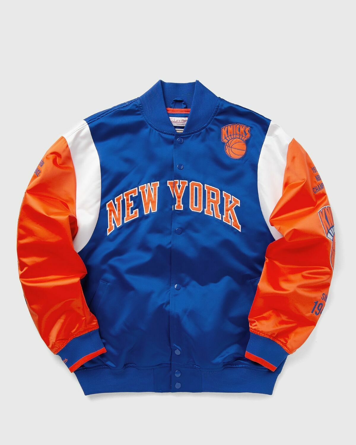 Mitchell & Ness NBA TEAM ORIGINS SATIN JACKET VINTAGE LOGO NEW YORK KNICKS - blue/orange - Mens - Bomber Jackets/Team Jackets - 