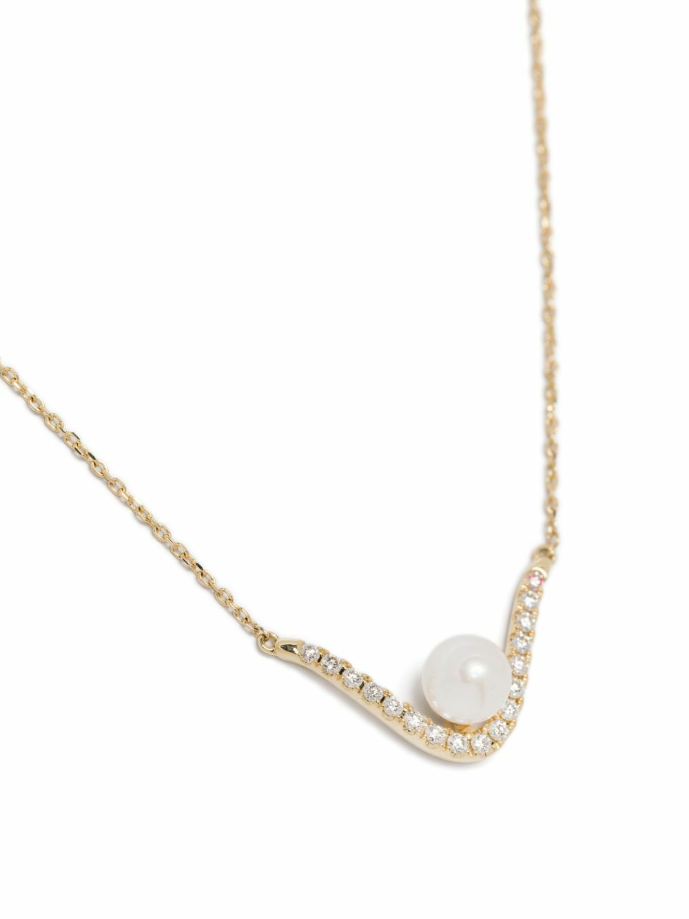 Mizuki 14K Gold Diamond And Pearl Necklace