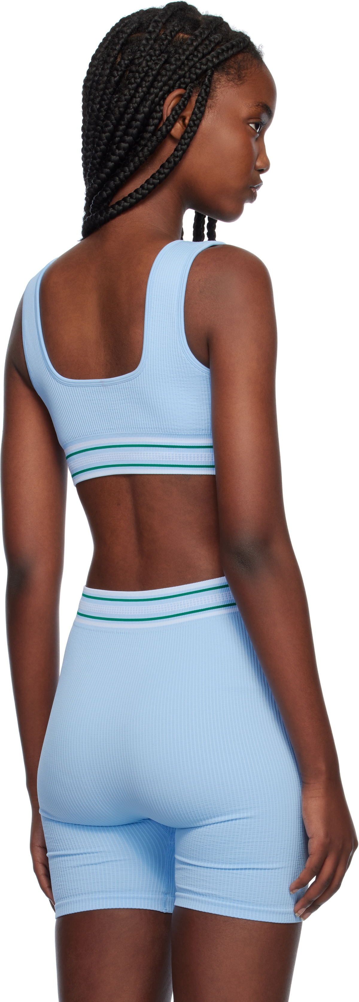 Casablanca Blue Seamless Cropped Tank Top