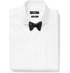 HUGO BOSS - Slim-Fit Cutaway-Collar Pleated Bib-Front Cotton-Poplin Tuxedo Shirt - White