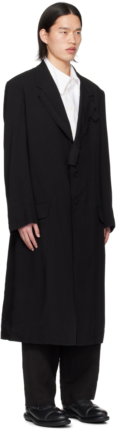 Y's For Men Black Single-Breasted Coat