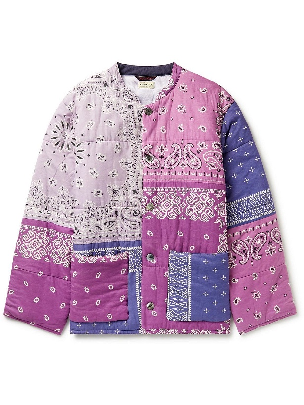 Photo: KAPITAL - Quilted Patchwork Bandana-Print Padded Cotton Jacket - Purple
