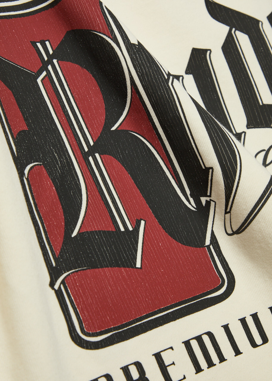 Rhude Fumar Printed Cotton T-shirt White