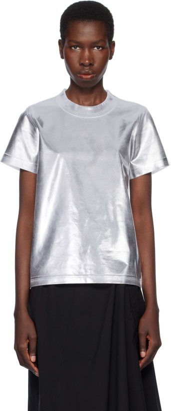 Photo: Junya Watanabe Silver & White Cotton Hyper Density Jersey T-shirt