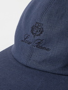 Loro Piana - Logo-Embroidered Linen Baseball Cap - Blue