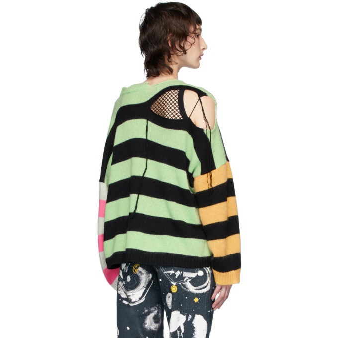 Charles Jeffrey Loverboy Multicolor Stripe Slash Sweater Charles 