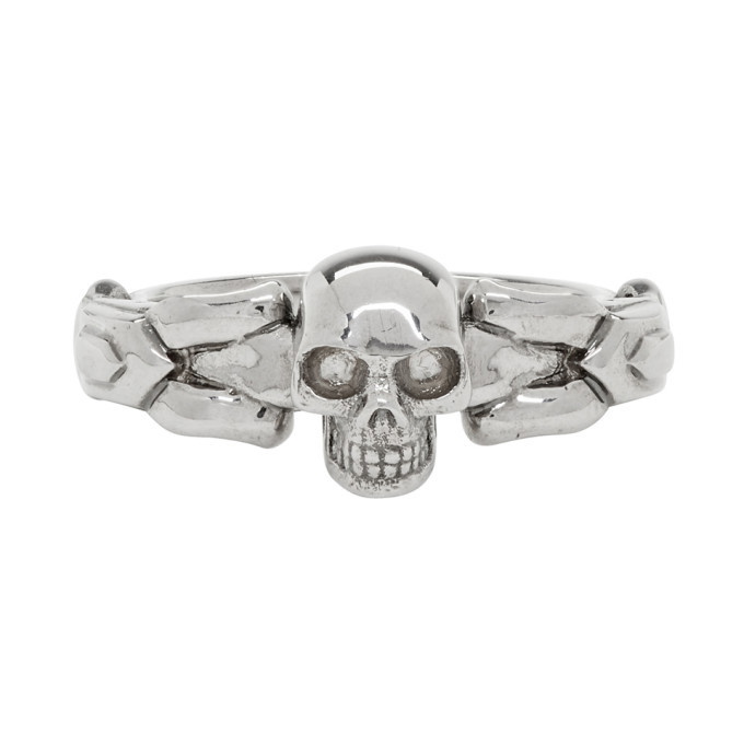 Photo: Alexander McQueen Silver Textured Skull Ring