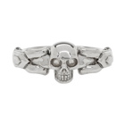 Alexander McQueen Silver Textured Skull Ring