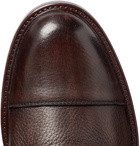 Brunello Cucinelli - Cap-Toe Full-Grain Leather Derby Shoes - Dark brown