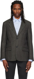 Solid Homme Brown Semi-Over Wool Set-Up Blazer