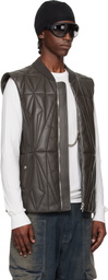 Rick Owens Moncler + Rick Owens Brown Geocamo Flight Vest