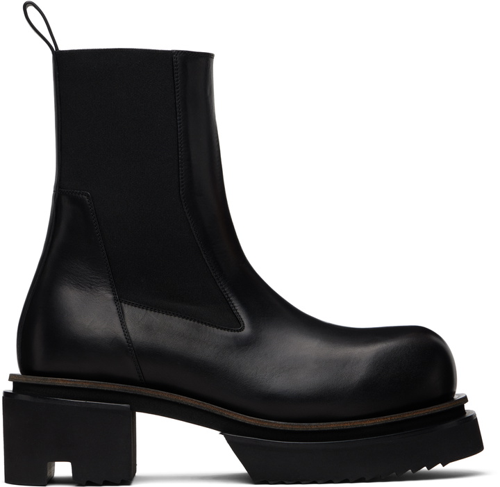 Photo: Rick Owens Black Temple Beatle Bogun Chelsea Boots