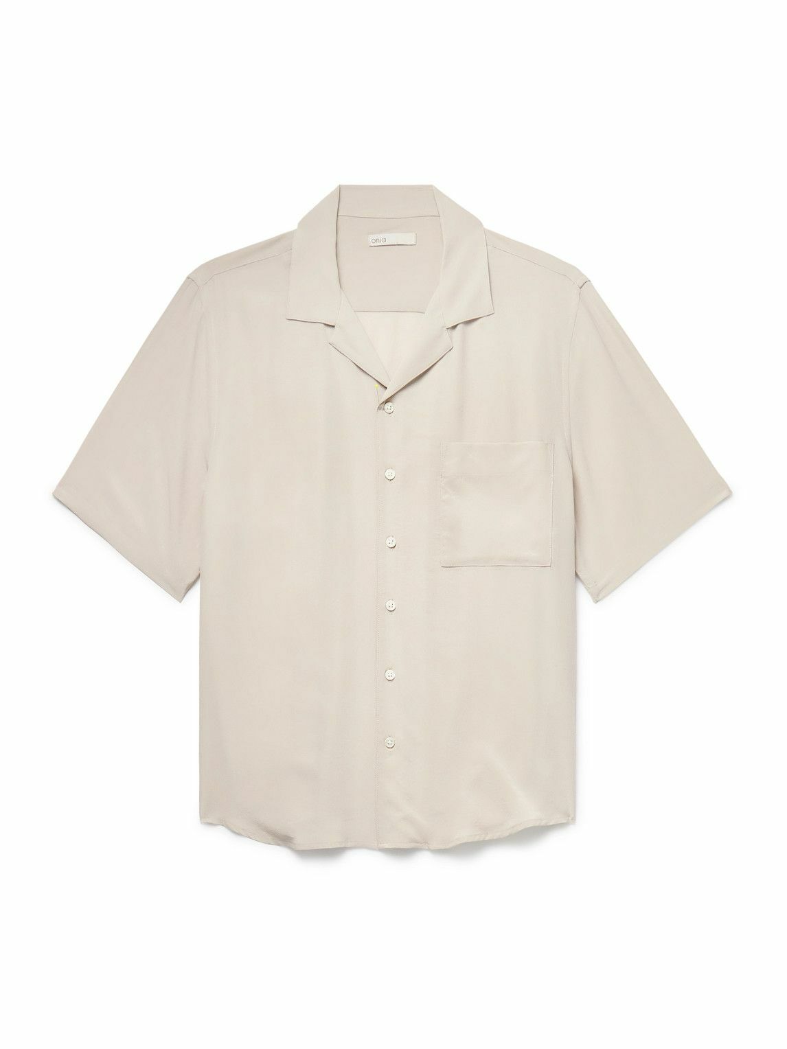 Onia - Vacation Camp-Collar Silk-Crepe Shirt - Gray