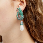 Shrimps Women's Earrings in Green/Silver