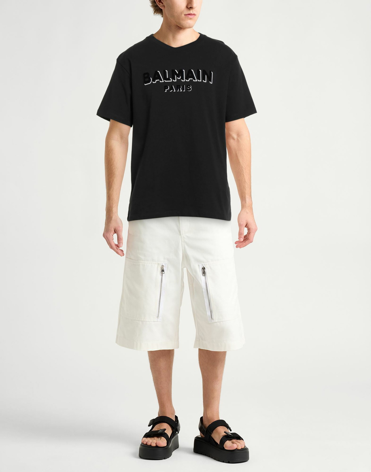 Balmain Mens T-shirt in Black