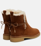 Aquazzura Megeve shearling-trimmed suede ankle boots