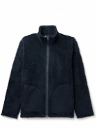Hartford - Dorian Cotton Twill-Trimmed Fleece Jacket - Blue