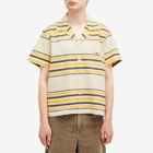 BODE Men's Namesake Stripe Vacation Shirt in Ecru/Multi
