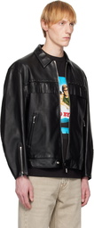 WACKO MARIA Black WOLF'S HEAD Edition Single Riders Leather Jacket