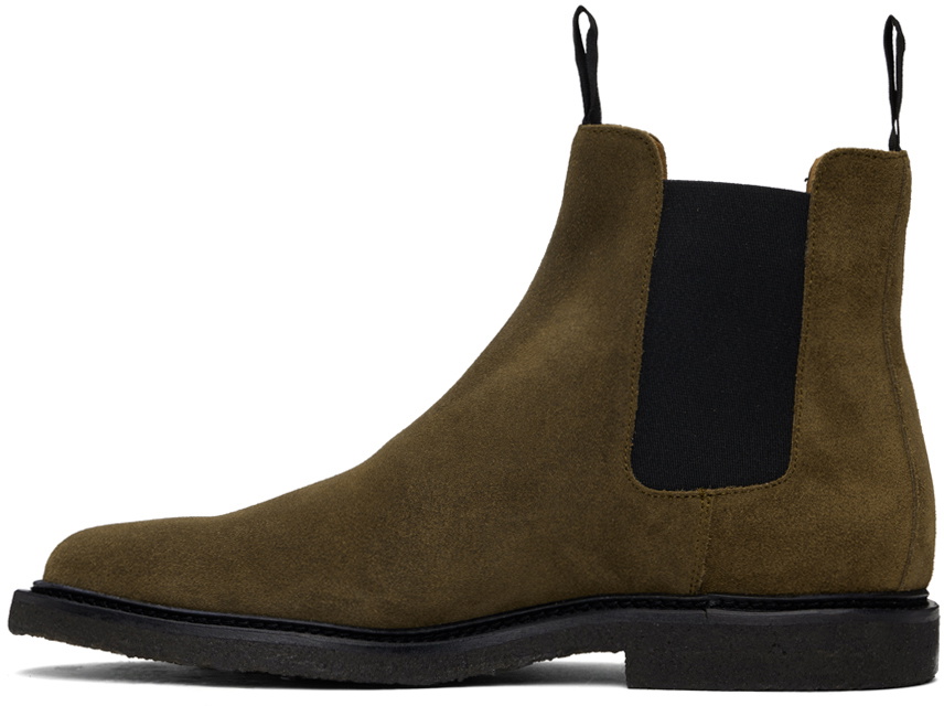 Common Projects Khaki Classic Waxed Suede Chelsea Boots