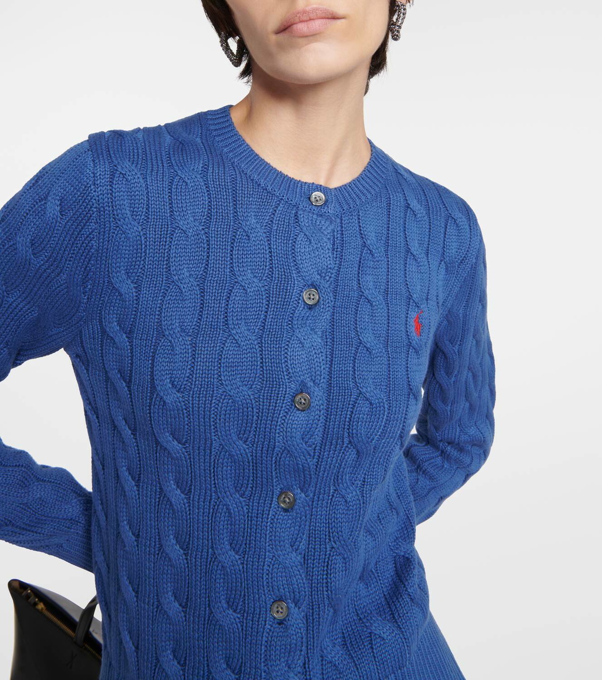 Polo Ralph Lauren Cable-Knit Cotton Crewneck Cardigan main image 1