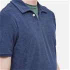 Oliver Spencer Men's Towelling House Polo Shirt in Navy