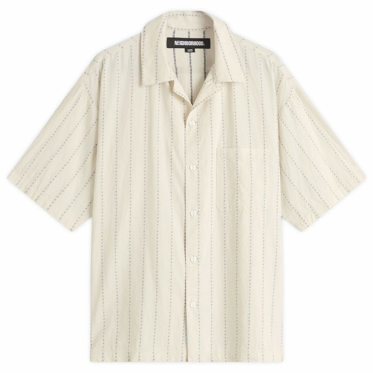 トップス NEIGHBORHOOD DOBBY HAWAIIAN SHIRT SS M Neighborhood Men's Dobby Stripe Hawaiian Shirt in Ivory Neighborhood