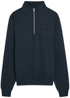 Oliver Spencer Reversible Cotton Sweatshirt Navy