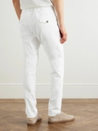 Eleventy - Straight-Leg Pleated Cotton-Blend Twill Trousers - White