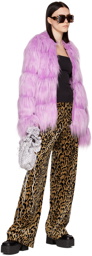 Anna Sui Purple Fab Faux-Fur Coat