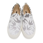 McQ Alexander McQueen White and Black Plimsoll Slip-On Sneakers