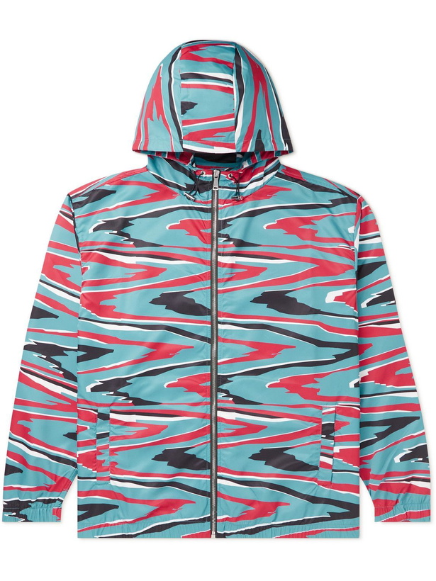 Photo: Missoni - Printed Shell Hooded Jacket - Blue