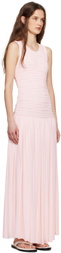 Jil Sander Pink Shirred Maxi Dress