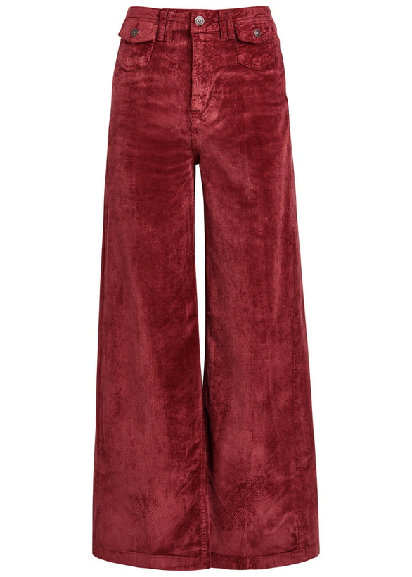 Photo: Free People Kellee Wide-leg Corduroy Trousers Red